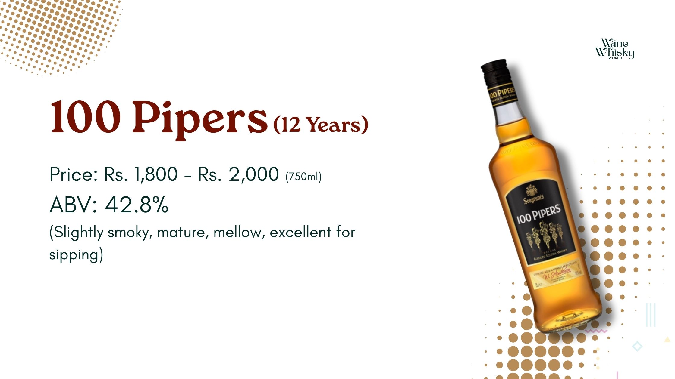  100 Pipers 12 Years - best whisky under 2000